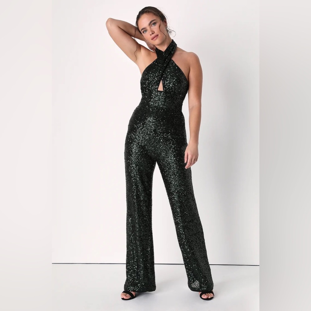 Emerald green sparkle jumpsuit